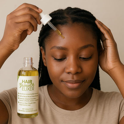 Huile capillaire bio gingembre et ricin pour cuir chevelu et croissance rapide des cheveux